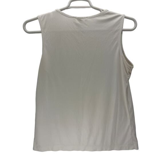 Cuddl Duds White Plain Polyester Tank Top Womens Large Shirt - Picture 2 of 5
